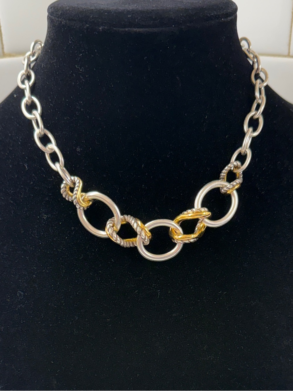 Brighton Two-Tone Silver and Gold Link Necklace